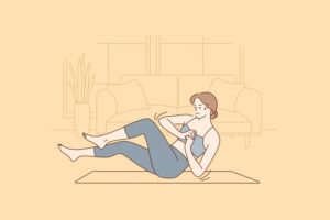 Healthy active lifestyle, training at home concept